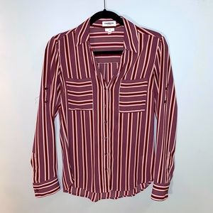 Express Slim Fit Portofino Blouse. Size Small